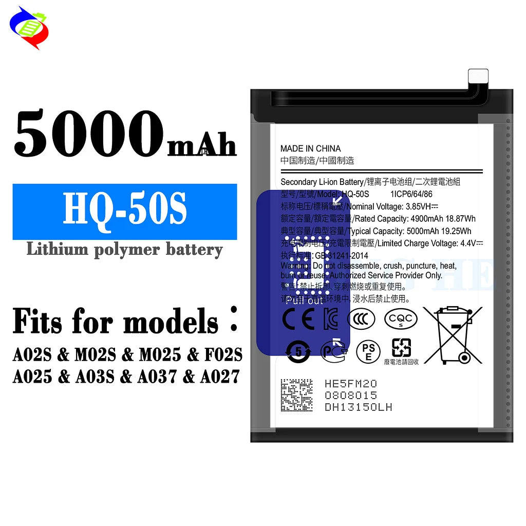 For Samsung Galaxy A02s / A025 / A03s / A037 /M02S /F02S Battery HQ-50S (SKU: 21967)