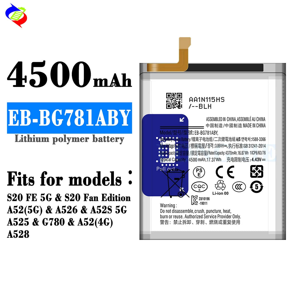 For Samsung Galaxy S20 FE / A52 4G / A525 / A52 5G / A526 / A52s / A528 Battery EB-BG781ABY (SKU: 21939)