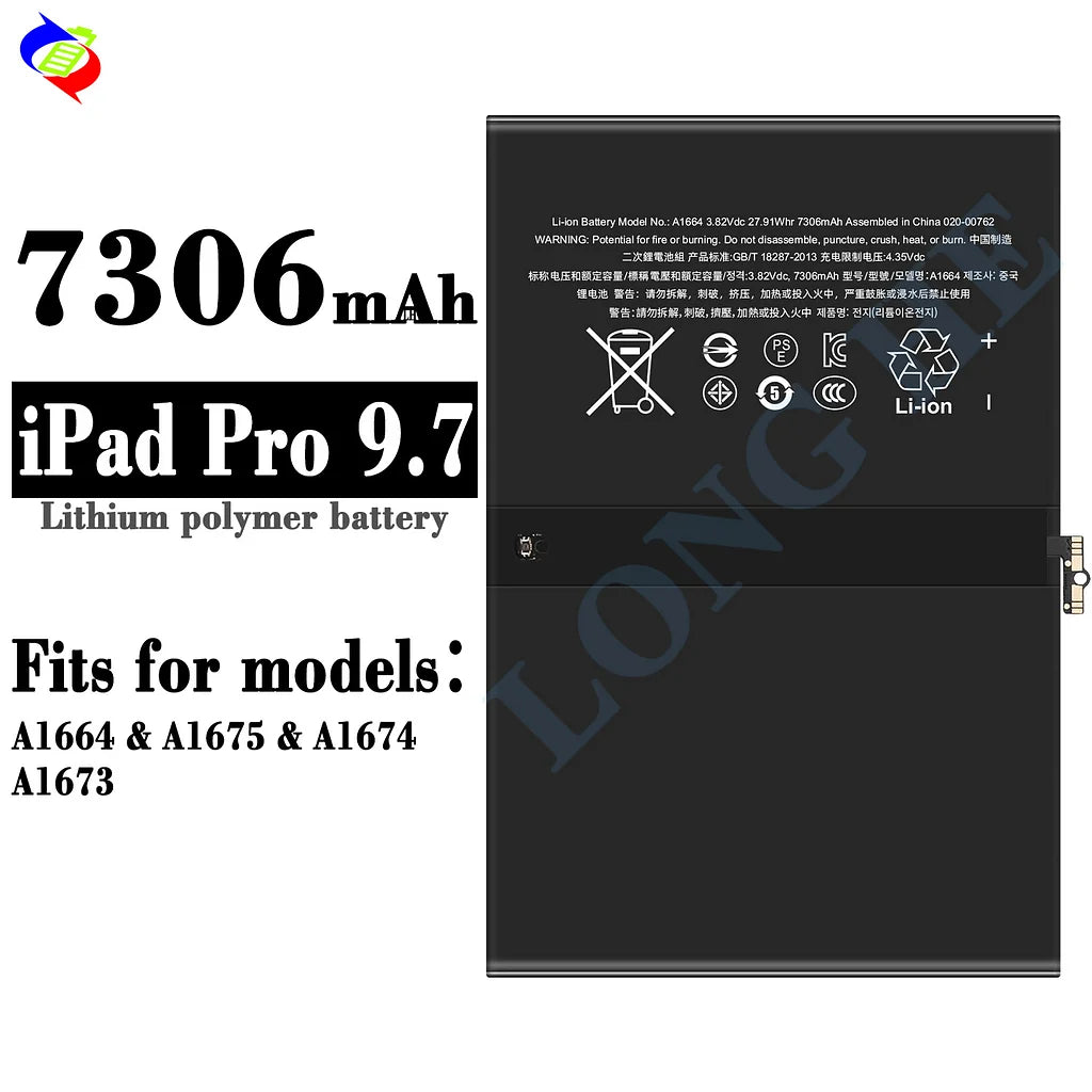 For iPad Pro 9.7inch (2016) / A1673 / A1675 / A1674 Battery (SKU: 14023)