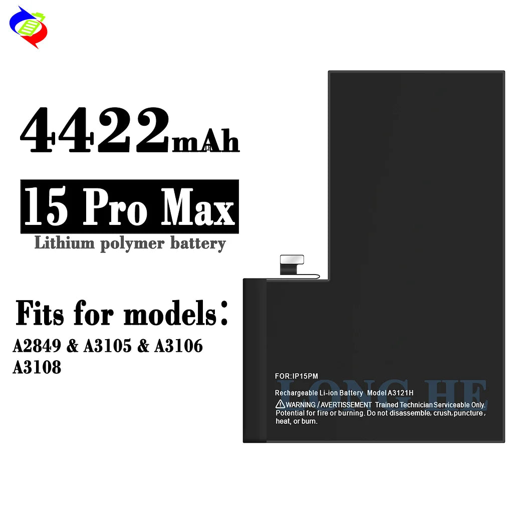 For iPhone 15 Pro Max Standard Capacity Battery 4422mAh (SKU: 10836)
