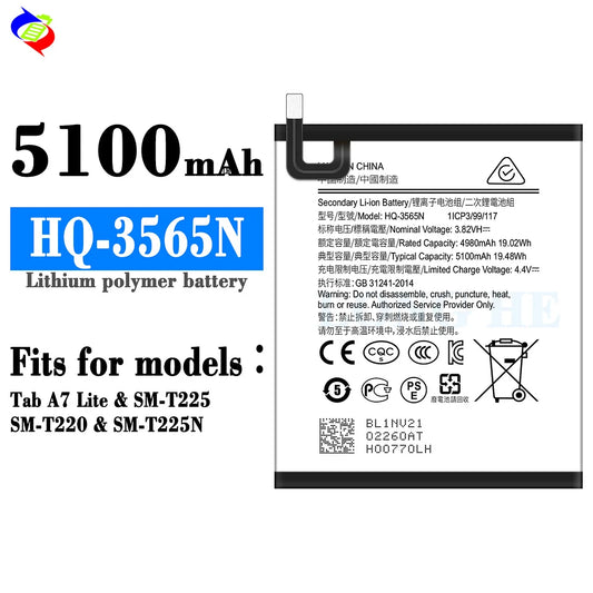 For Samsung Galaxy Tab A7 Lite 8.7 inch (2021) / SM-T220 / SM-T225N Battery HQ-3565N (SKU: 22024)