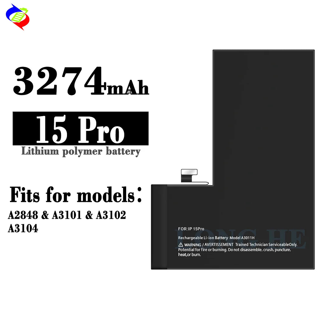 For iPhone 15 Pro Standard Capacity Battery 3274mAh (SKU: 10834)
