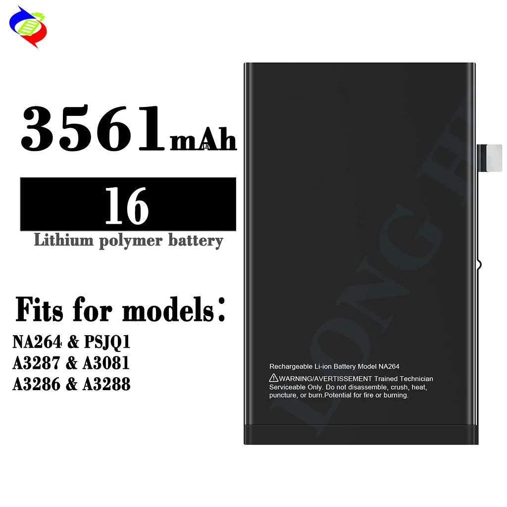 For iPhone 16 Standard Capacity Battery 3561mAh (SKU: 10870)