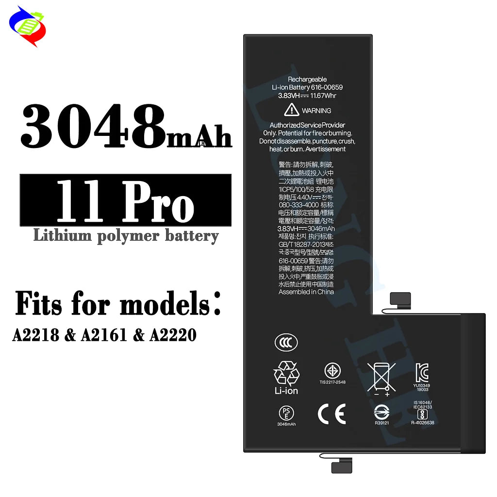 For iPhone 11 Pro Standard Capacity Battery 3048mAh (SKU: 10798)