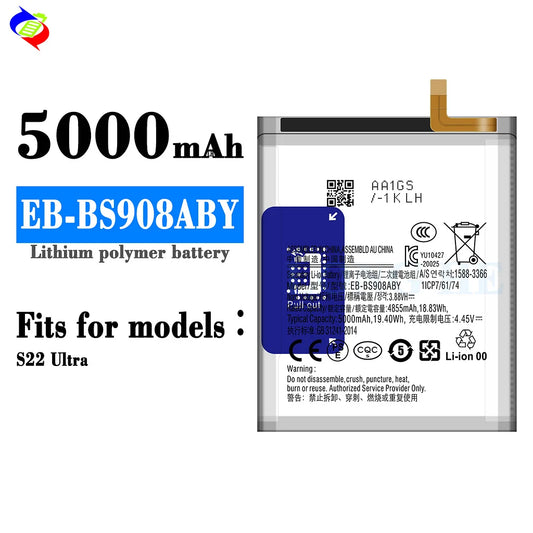 For Samsung Galaxy S22 Ultra Battery EB-BS908ABY (SKU: 21947)