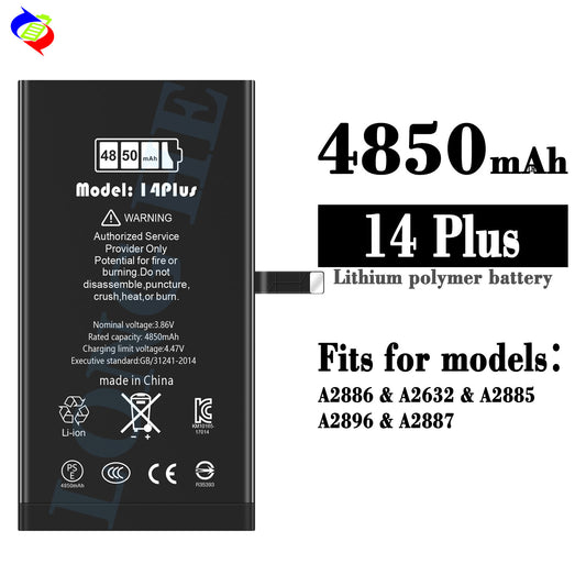 For iPhone 14 Plus High Capacity Run Diagnostic Battery 4850mAh (SKU: 10857)