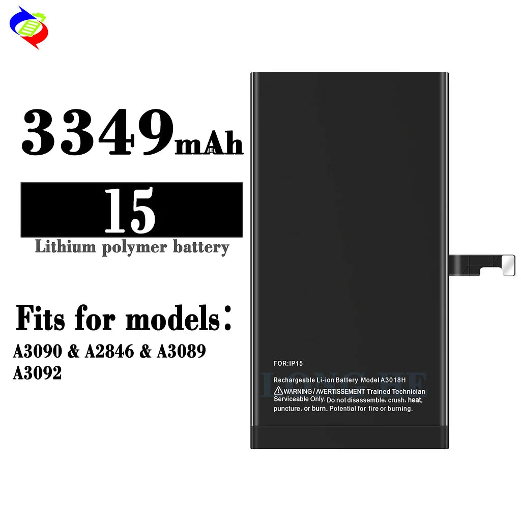 For iPhone 15 Standard Capacity Battery 3349mAh (SKU: 10830)