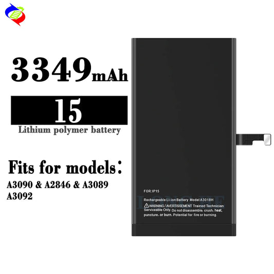 For iPhone 15 Standard Capacity Battery 3349mAh (SKU: 10830)