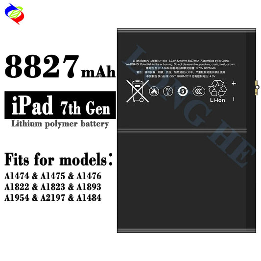 For iPad 5 (2017) / 7 (2019) / 8 (2020) / 9 (2021) / iPad Air /A1474/A1475/A1476/A1822 Battery (SKU: 14007)