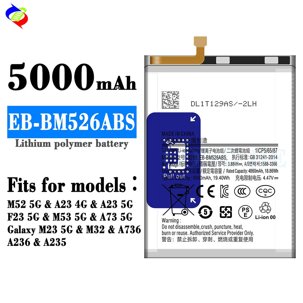 For Samsung Galaxy A23 / A235 / A23 5G / A236 / A73 5G / A736 /M52 /M53 /F23 Battery EB-BM526ABS (SKU: 21984)