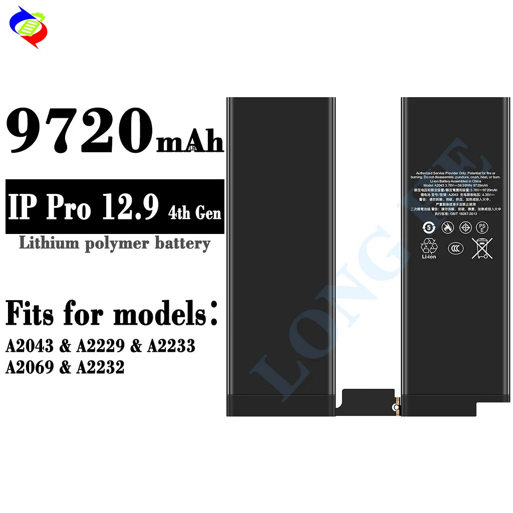 For iPad Pro 12.9inch 4th Gen (2020) /A2069/A2232/A2043/A2229/A2233 Battery (SKU: 14029)