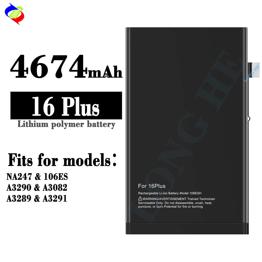 For iPhone 16 Plus Standard Capacity Battery 4674mAh (SKU: 10872)